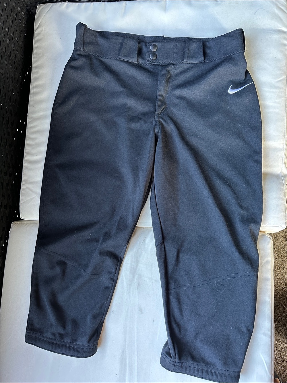 Nike Black Three-Quarter Softball Pants with Swoosh